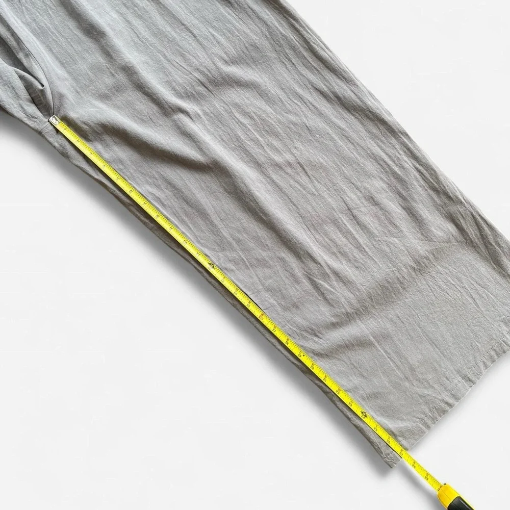 Light Gray Cotton Wide Leg Jumpsuit Romper with Pockets - Picture 6 of 6